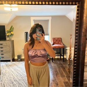 H&M purple stain cropped top with adjustable straps